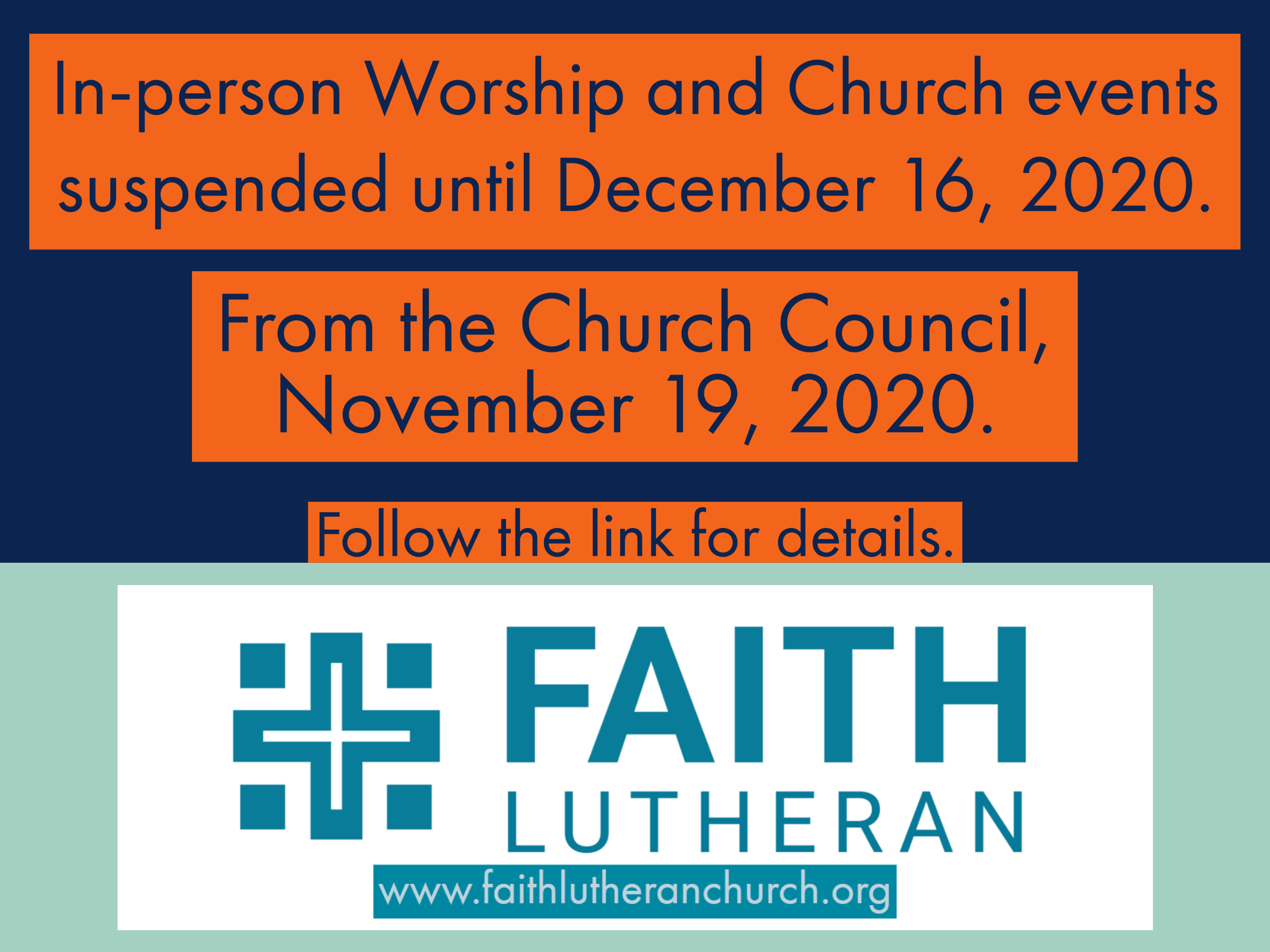 In-person Worship Suspended