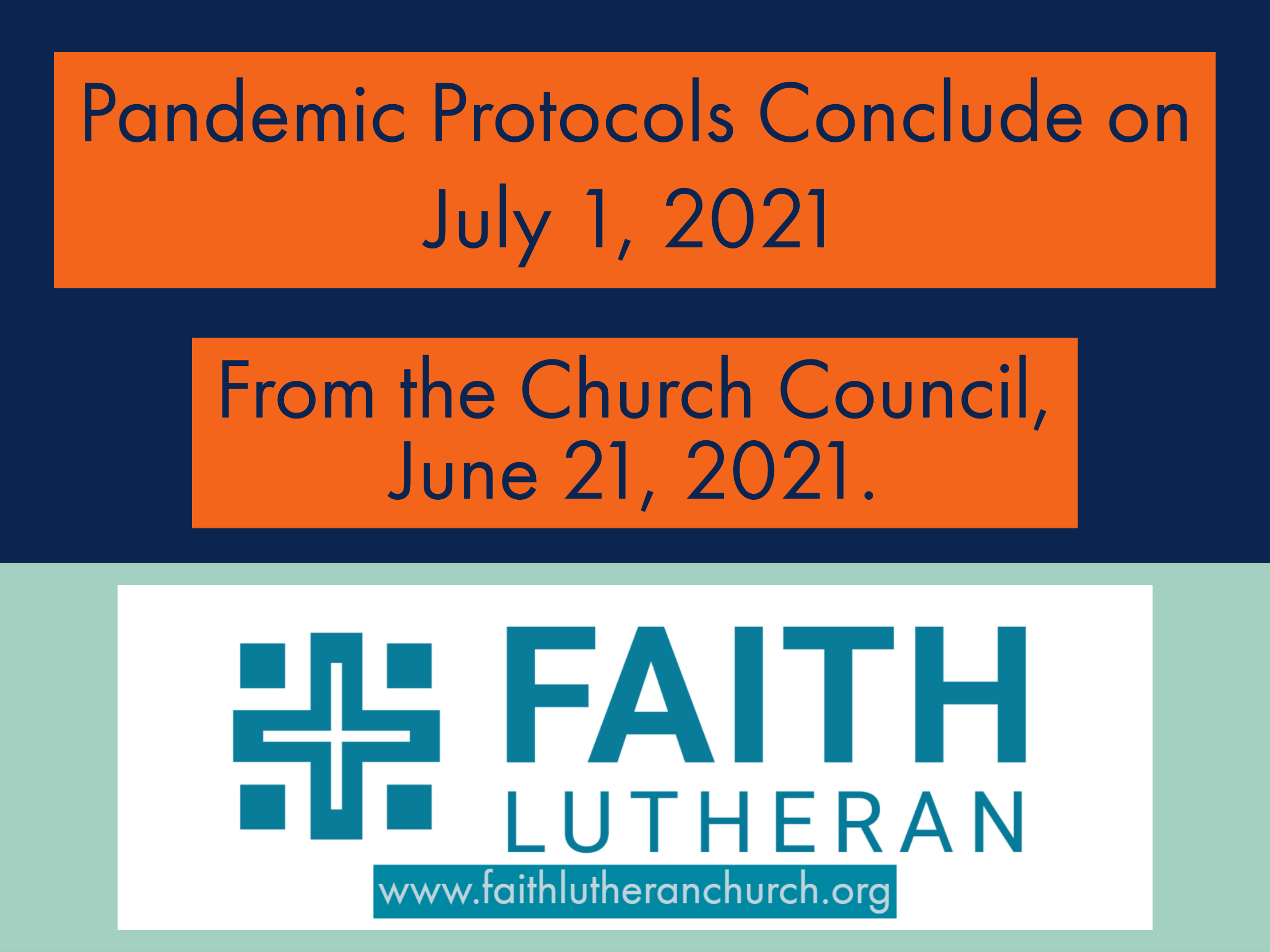 Church Council Removes Pandemic Protocols