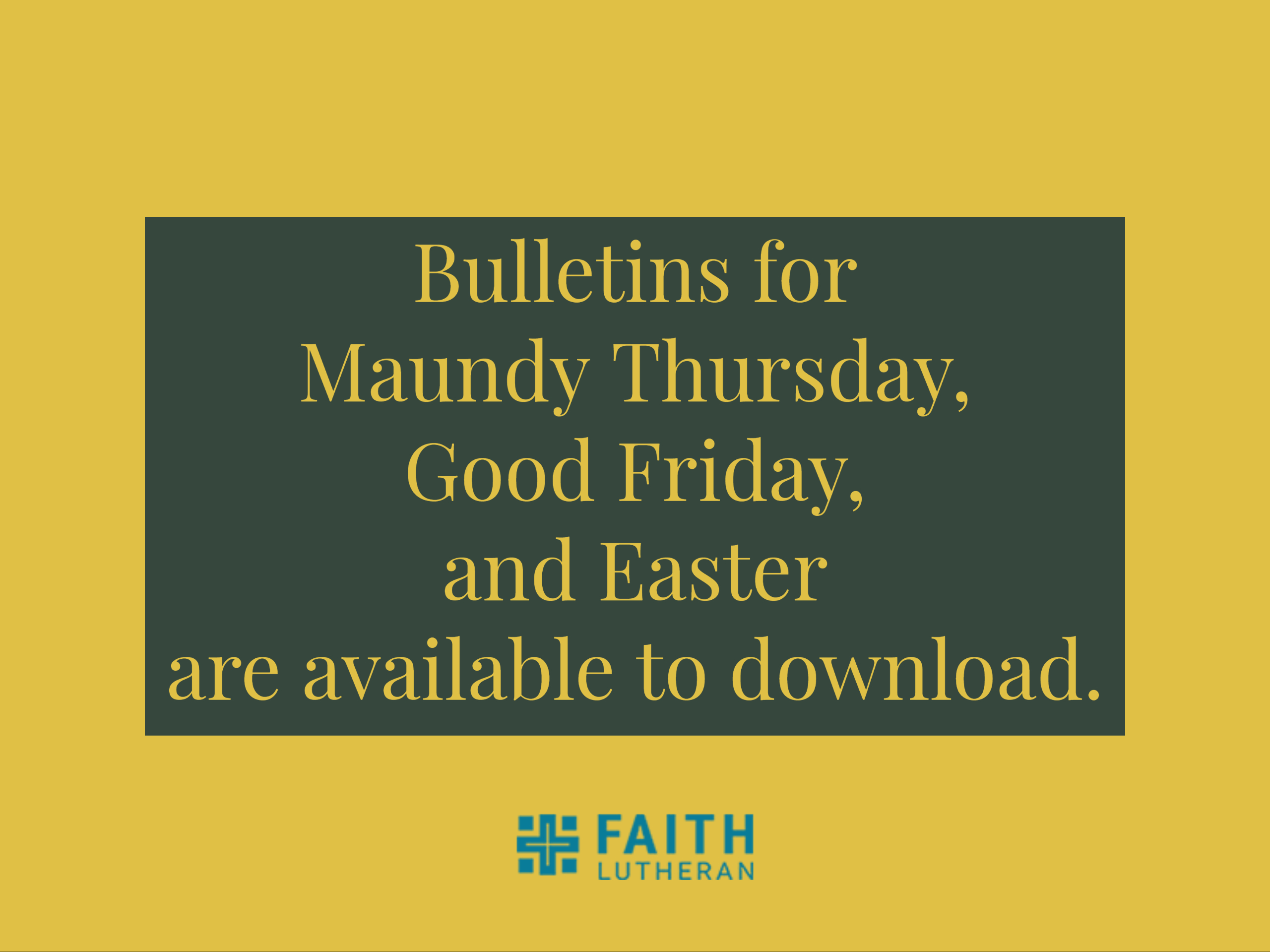 Download the Bulletins for Holy Week