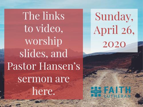 Content from Worship on April 26