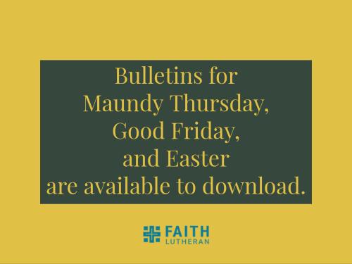 Download the Bulletins for Holy Week
