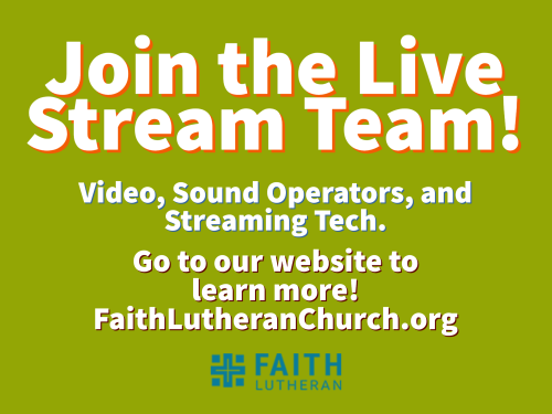 The Live Stream Team Needs Help!