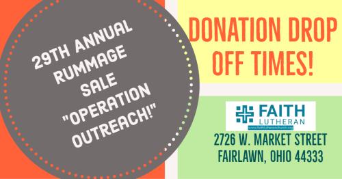 Time to Bring Rummage Sale Donations